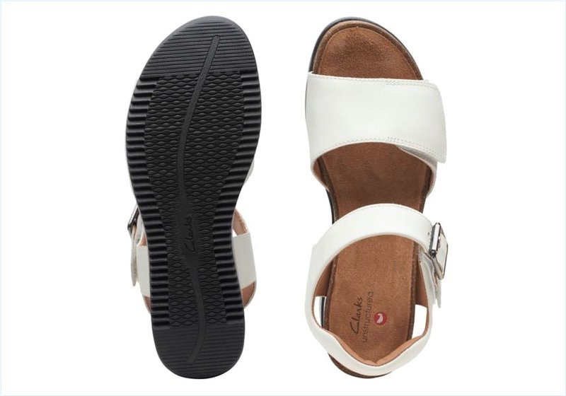  Lizby Strap / White Leather Womens Sandals