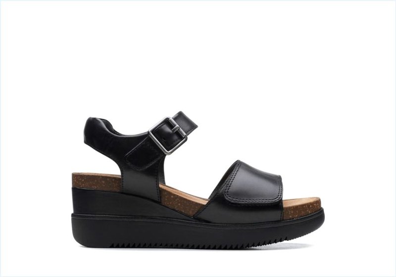  Lizby Strap / Black Leather Womens Sandals