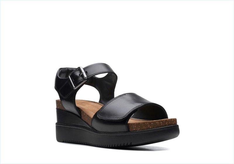  Lizby Strap / Black Leather Womens Sandals