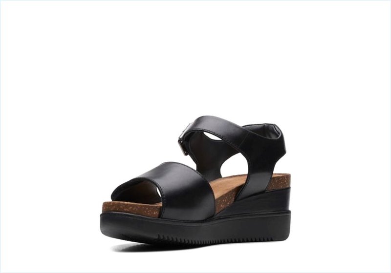  Lizby Strap / Black Leather Womens Sandals