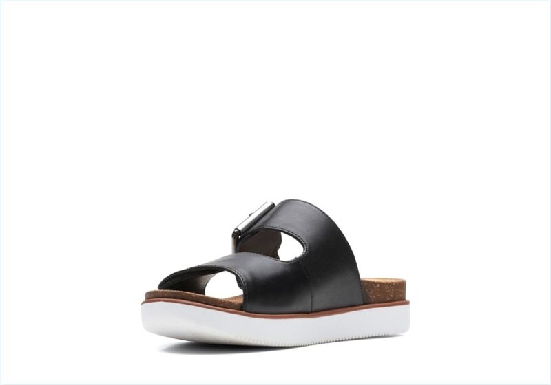  Elayne Ease / Black Leather Womens Sandals