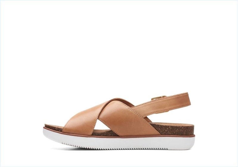  Elayne Cross / Sand Leather Womens Sandals