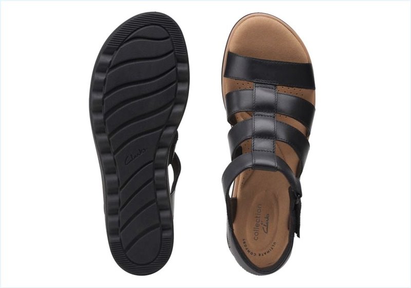  Jillian Quartz / Black Leather Womens Sandals