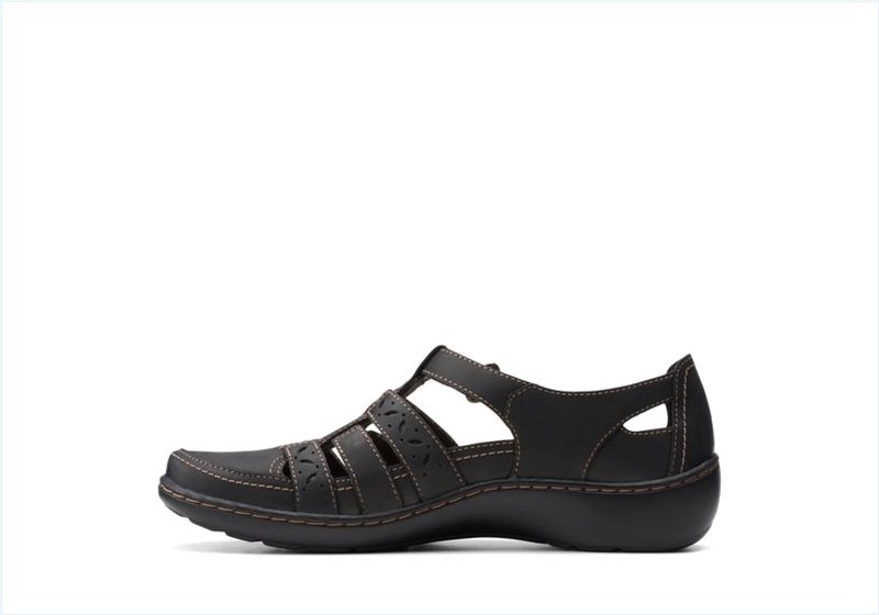  Cora River / Black Leather Womens Sandals