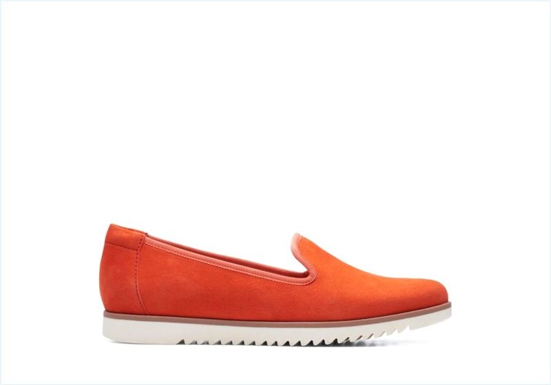  Serena Brynn / Bright Orange Suede Womens Shoes