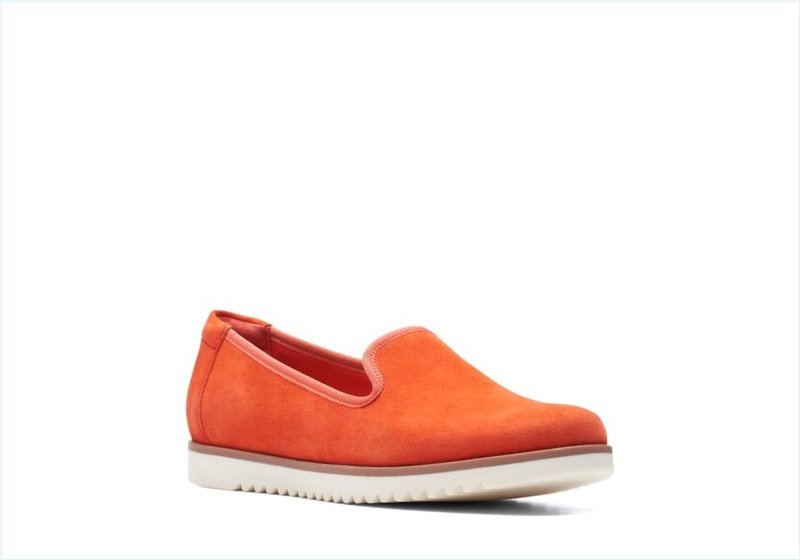  Serena Brynn / Bright Orange Suede Womens Shoes