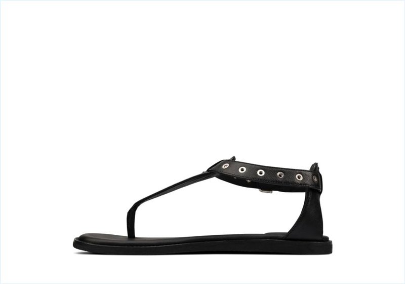  Karsea Post / Black Leather Womens Sandals