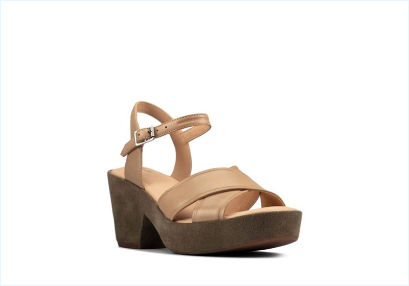  Maritsa70Strap / Taupe Combi Leather Womens Sandals