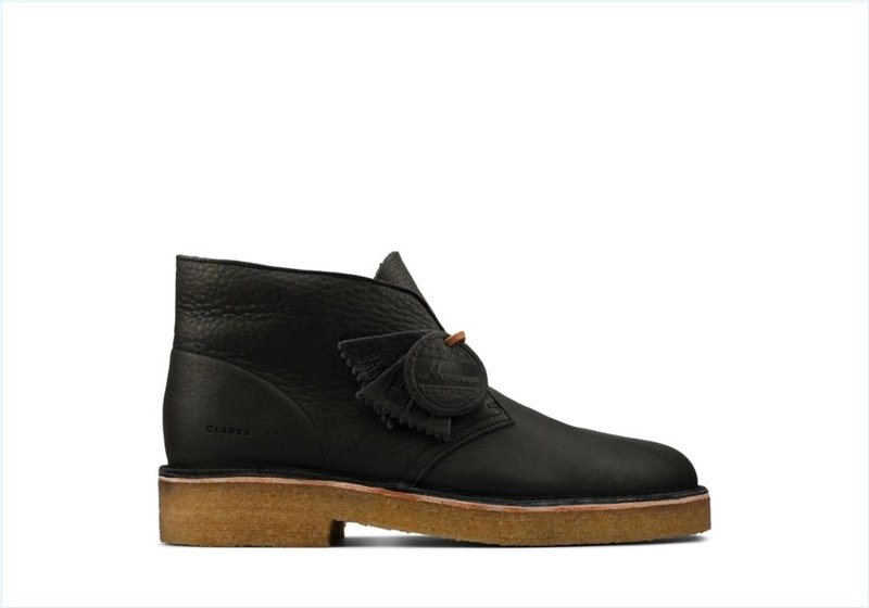  Desert Boot 221 / Black Natural Leather Mens Originals Boots