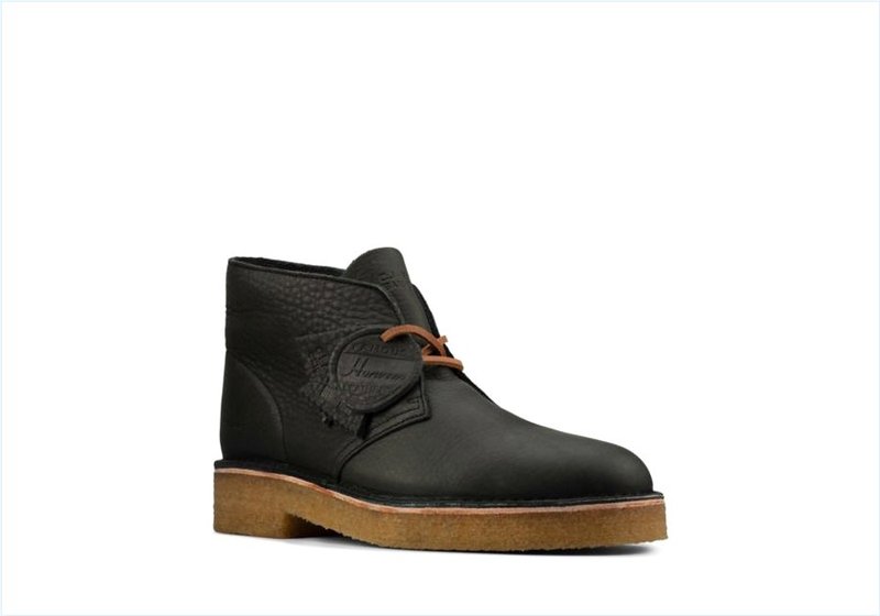  Desert Boot 221 / Black Natural Leather Mens Originals Boots