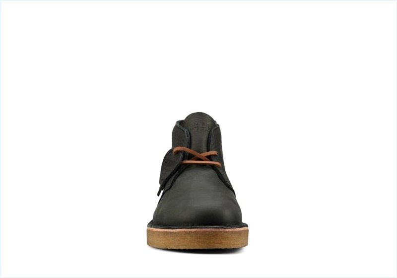  Desert Boot 221 / Black Natural Leather Mens Originals Boots