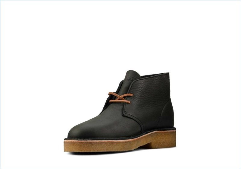  Desert Boot 221 / Black Natural Leather Mens Originals Boots