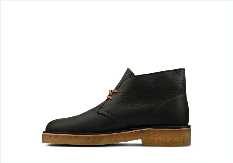  Desert Boot 221 / Black Natural Leather Mens Originals Boots