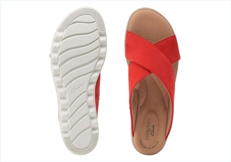  Jillian Gem / Red Suede Womens Sandals