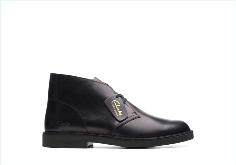  Desert Boot 2 / Black Leather Mens Boots