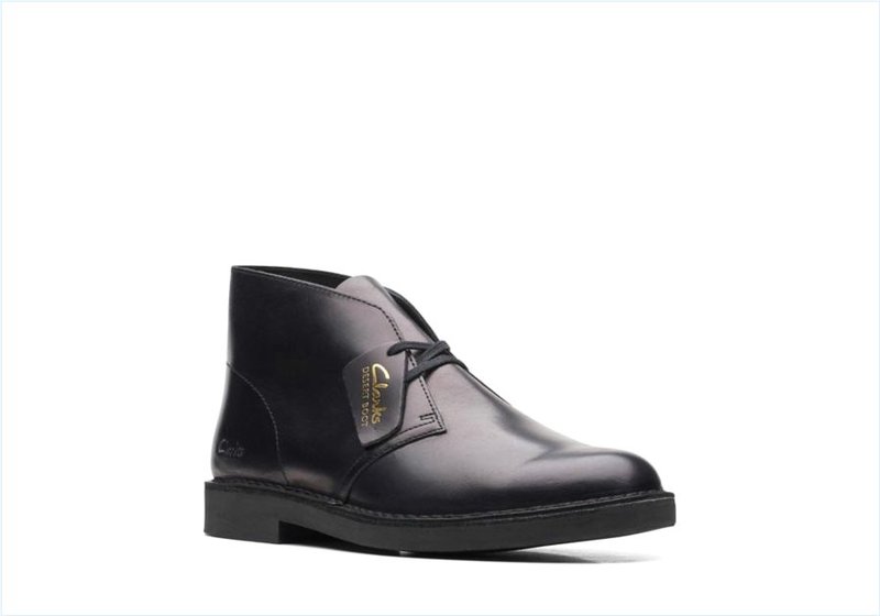  Desert Boot 2 / Black Leather Mens Boots