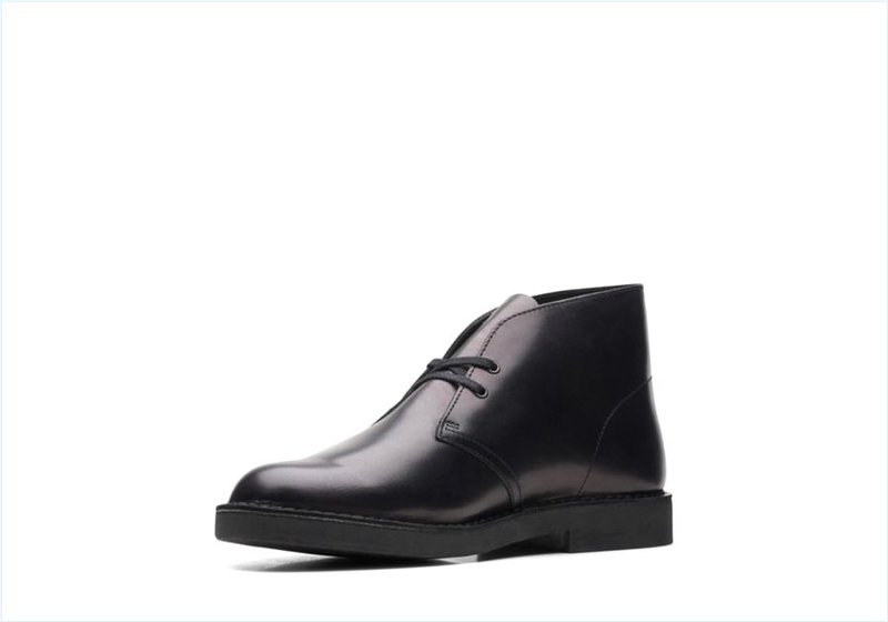  Desert Boot 2 / Black Leather Mens Boots