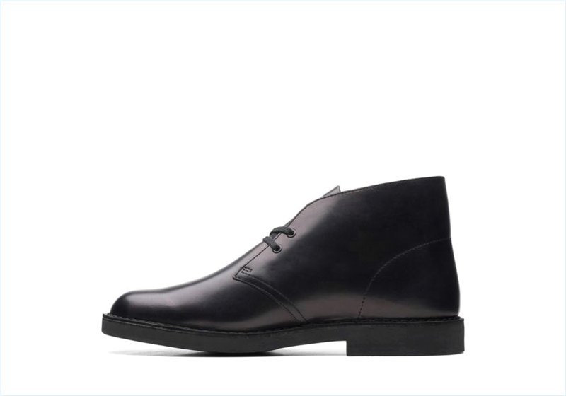  Desert Boot 2 / Black Leather Mens Boots