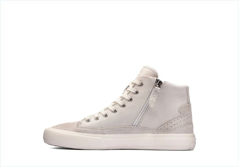  Aceley Zip Hi / White Leather Womens Sport Boots