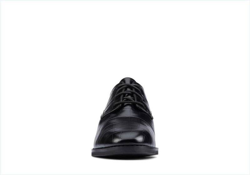  Ria Derby / Black Croc Womens Shoes