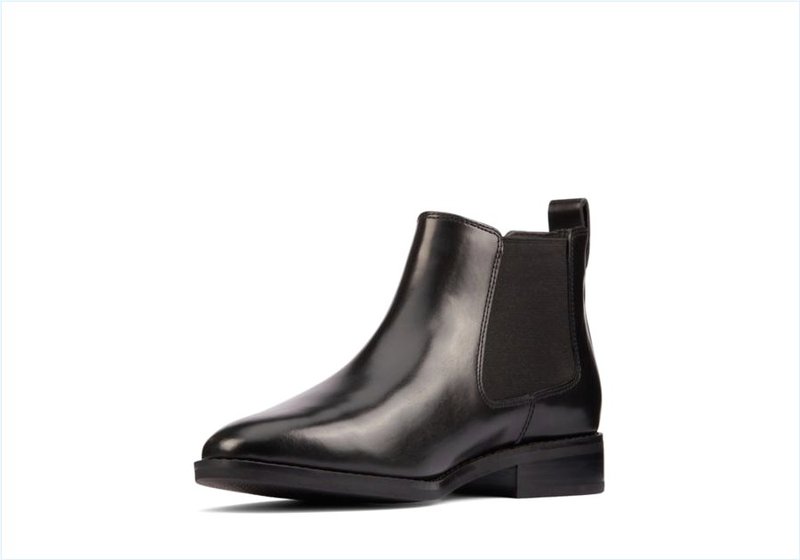  Ria Chelsea / Black Leather Womens Boots