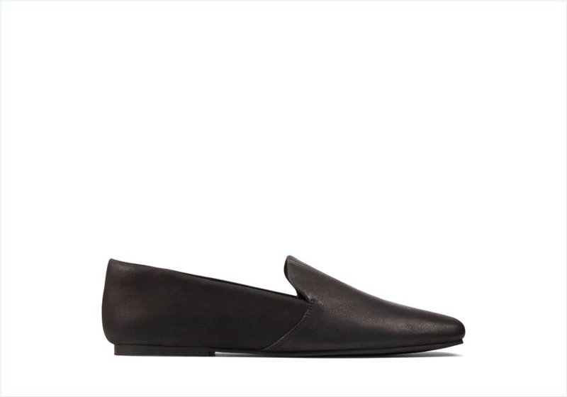  Pure Slip / Black Leather Womens Shoes