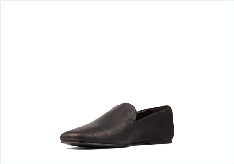  Pure Slip / Black Leather Womens Shoes