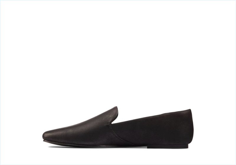  Pure Slip / Black Leather Womens Shoes