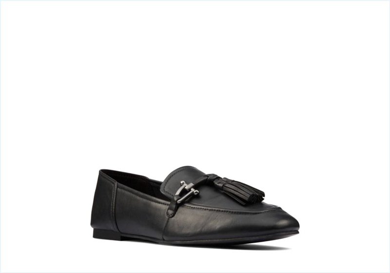  Pure 2 Tassel / Black Leather Womens Shoes