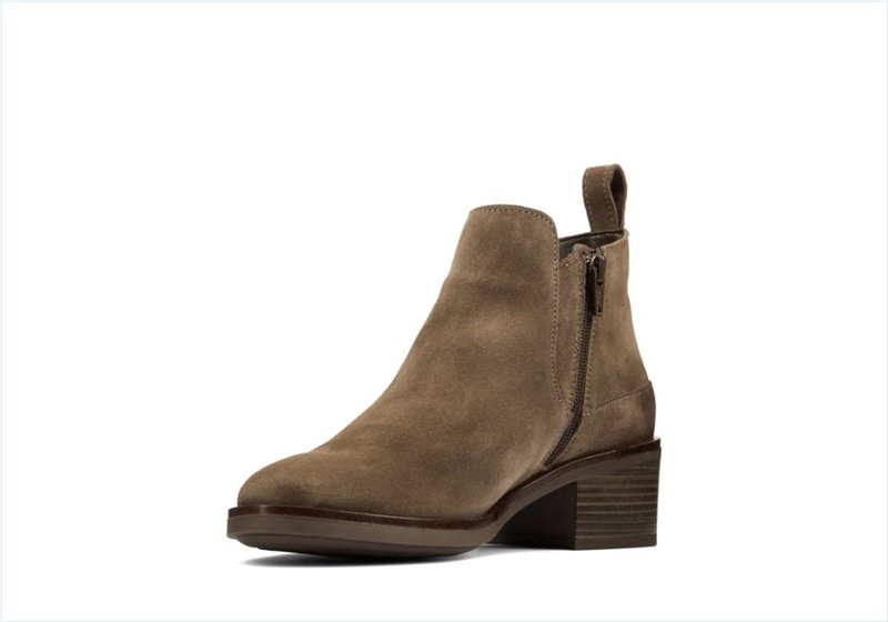  Memi Zip / Taupe Suede Womens Boots