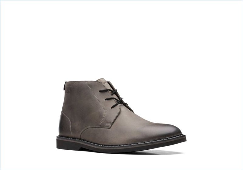  Atticus LT Mid / Dark Grey Leather Mens Boots