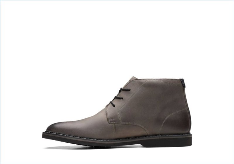  Atticus LT Mid / Dark Grey Leather Mens Boots