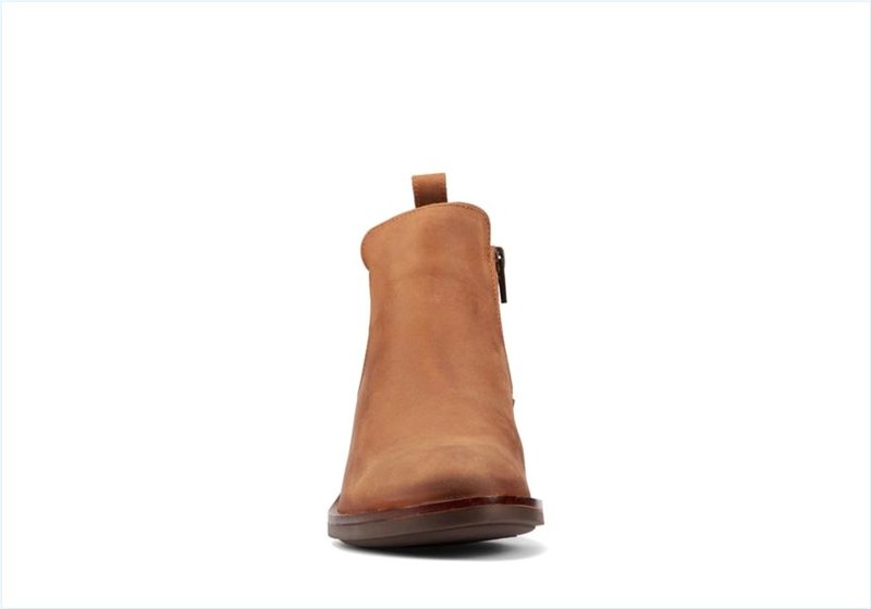  Memi Zip / Dark Tan Leather Womens Boots