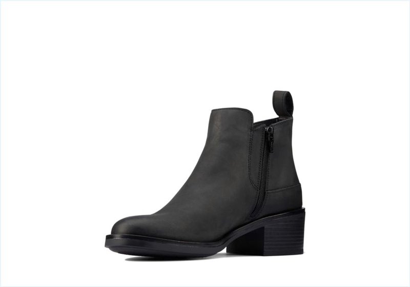  Memi Zip / Black Leather Womens Boots