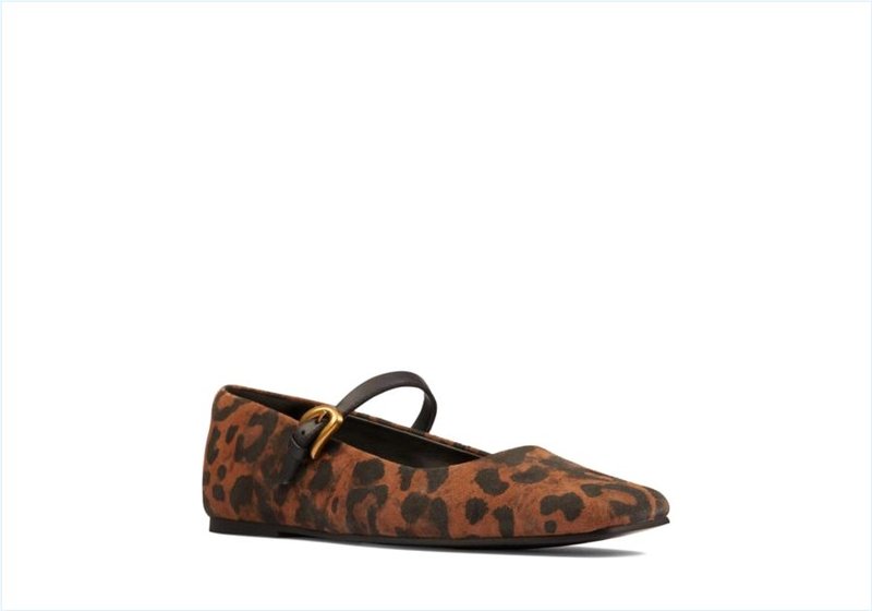  Pure T bar / Leopard Suede Womens Shoes