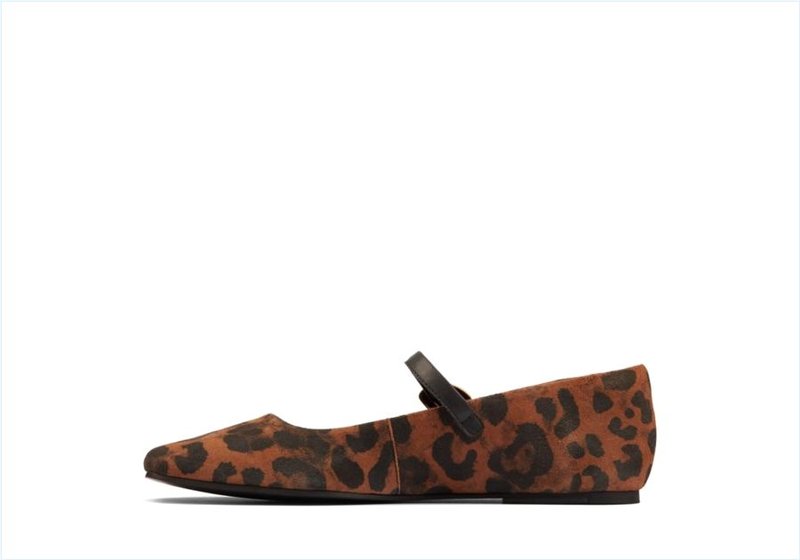  Pure T bar / Leopard Suede Womens Shoes