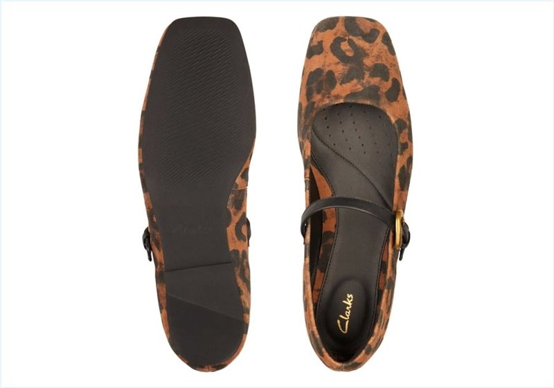  Pure T bar / Leopard Suede Womens Shoes