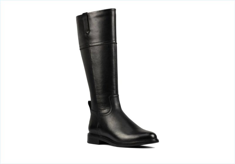  Clarkdale Hi / Black Leather Womens Boots