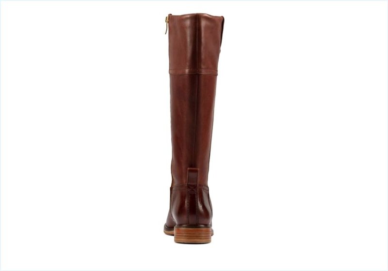  Clarkdale Hi / Dark Tan Leather Womens Boots