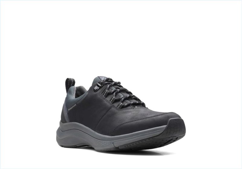  Wave2.0 Tie / Black Leather Mens Sport Shoes