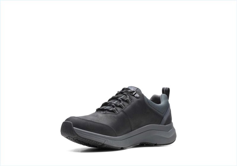  Wave2.0 Tie / Black Leather Mens Sport Shoes