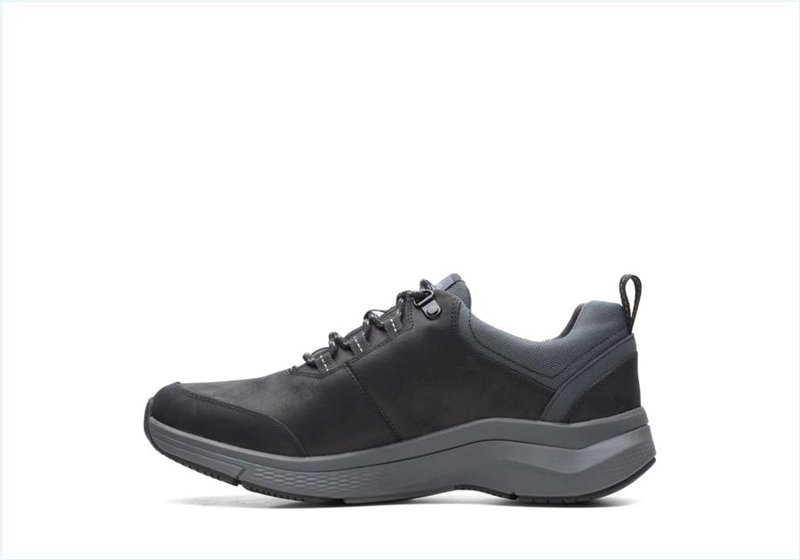  Wave2.0 Tie / Black Leather Mens Sport Shoes