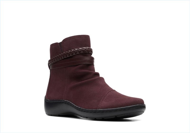  Cora BraidBoot / Burgundy Suede Womens Boots