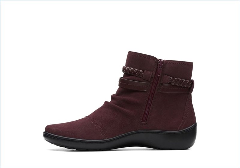  Cora BraidBoot / Burgundy Suede Womens Boots