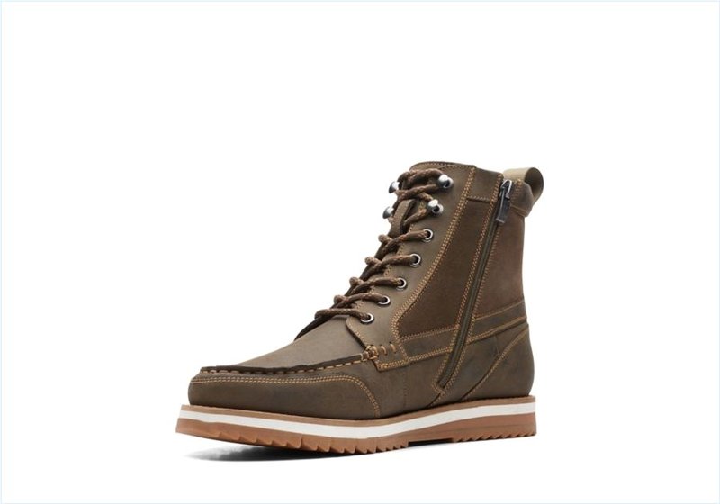  Durston Hi / Dark Olive Leather Mens Boots