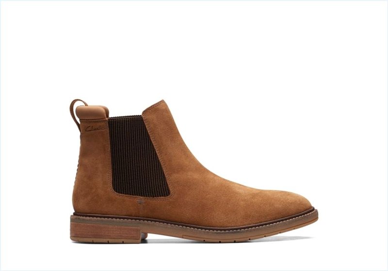  Clarkdale Hall / Cognac Suede Mens Boots