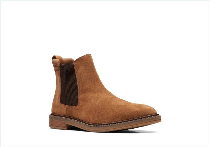  Clarkdale Hall / Cognac Suede Mens Boots