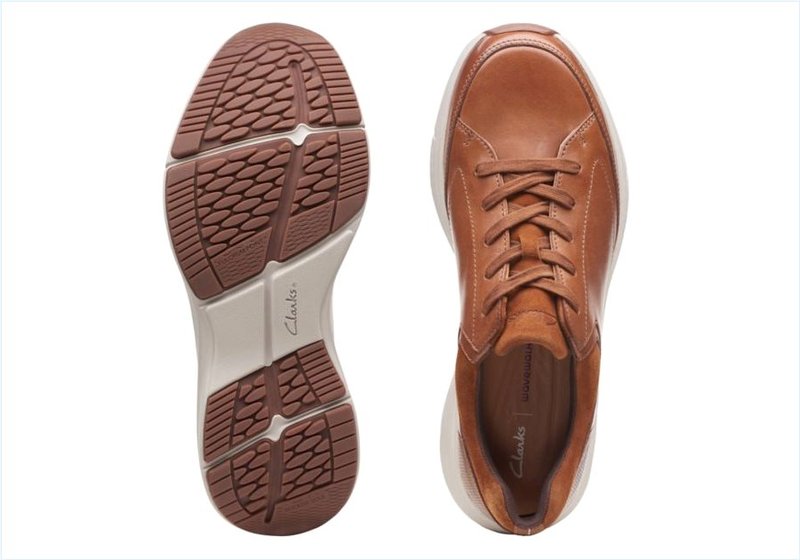  Wave2.0 Way / Dark Tan Leather Mens Sport Shoes