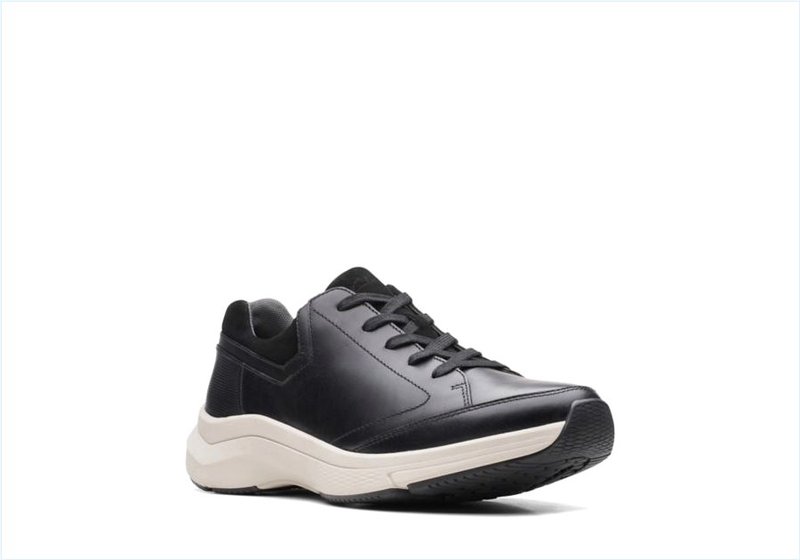  Wave2.0 Way / Black Leather Mens Sport Shoes