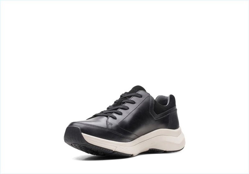  Wave2.0 Way / Black Leather Mens Sport Shoes